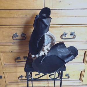 Black leather sandals size 9